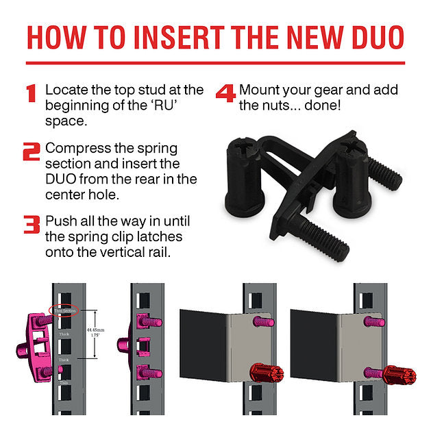 Rackstuds DUO50 1RU Rack Mount Solution Series II – FireFold