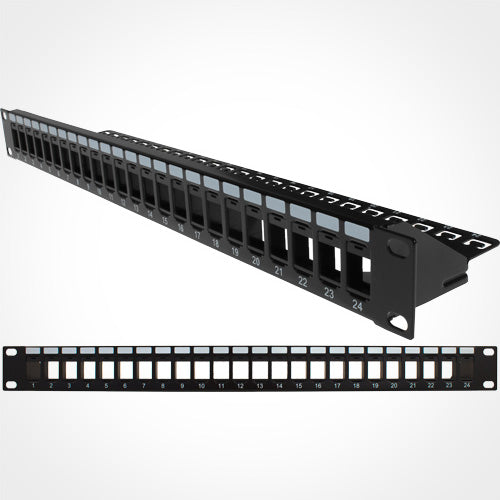Vertical Cable Blank Patch Panel with Cable Manager - 24 Port