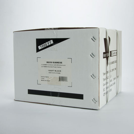 Vertical Cable 1000ft RG-59 Siamese Cable with 18/2 Power, Black