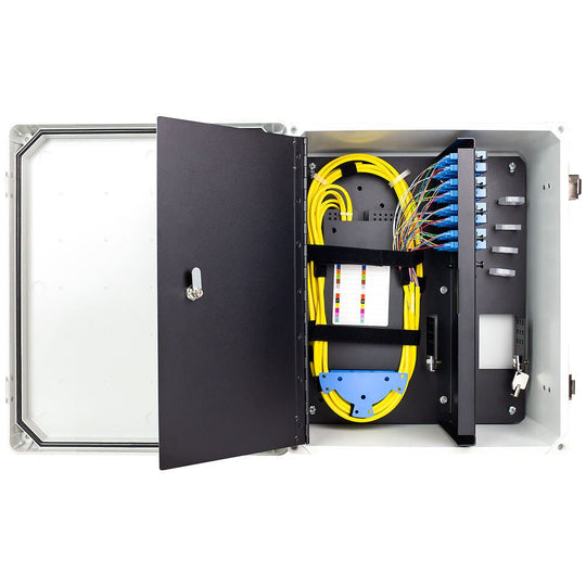 Lynn Outdoor Fiberglass Enclosure with Network Connectivity Panel and Security Door