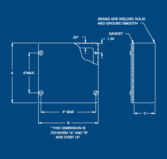 Austin AB-363612GSB 36x36x12 Type 3 & 12 Gasketed Screwcover Box - Galvanized