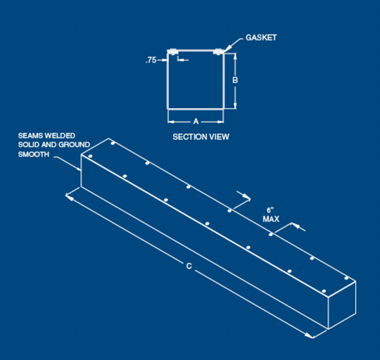 Austin AB-4424GST 4x4x24 Type 3 & 12 Gasketed Screwcover Trough - Galvanized