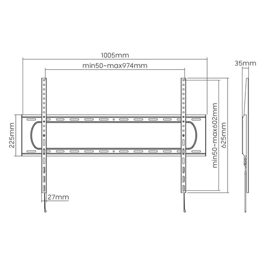 Manhattan Heavy-Duty Low-Profile Large-Screen Fixed TV Wall Mount for 60"-120" Displays, 461917