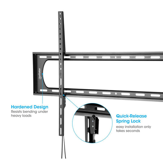 Manhattan Heavy-Duty Low-Profile Large-Screen Fixed TV Wall Mount for 60"-120" Displays, 461917