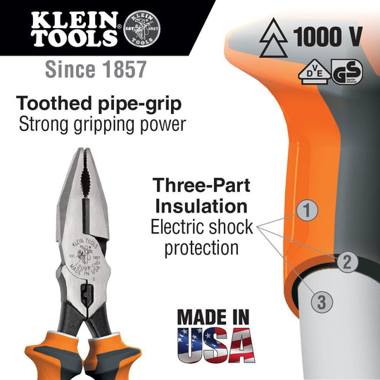 Klein Tools 12098-EINS Combination Pliers, Insulated