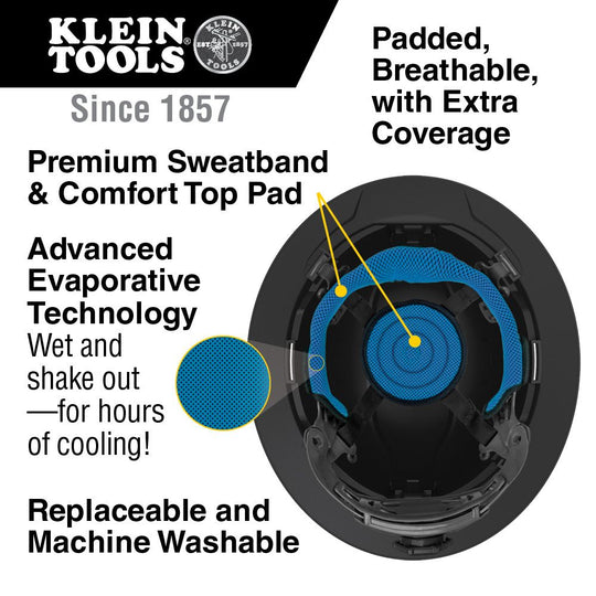 Klein Tools Hard Hat Sweatband Replacement, Premium KARBN&trade;