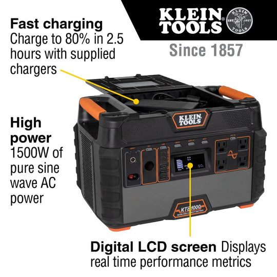 Klein Tools Portable Power Station, 1500W, KTB1000