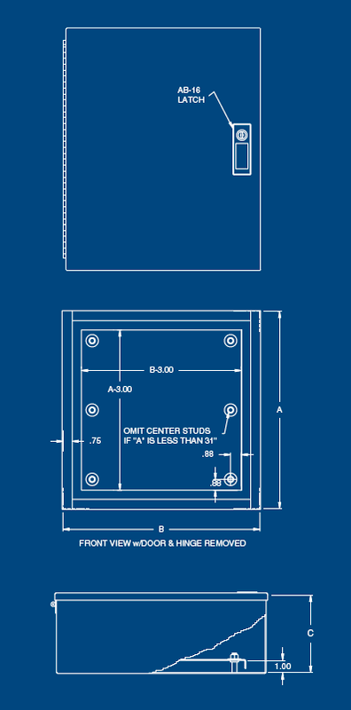 Austin AB-16166LM 16x16x6 Type 1 Large Hingecover OEM Cabinet - Includes Panel, Painted ANSI 61 Gray