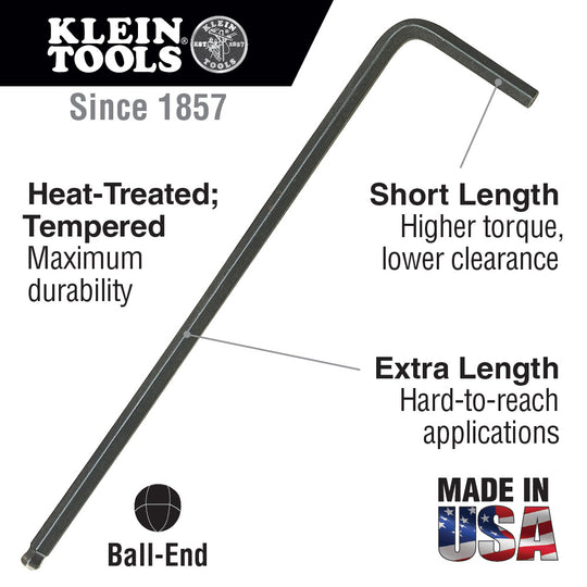 Klein Tools BLMK10 L Style Ball End Hex Key Caddy Set Metric 9-Piece
