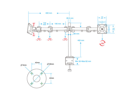 Manhattan LCD Monitor Mount with Double-Link Swing Arms, 420808