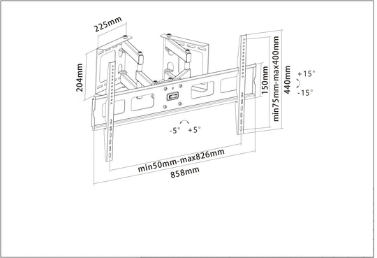 Manhattan Universal LCD Full-Motion Corner Wall Mount, 461214