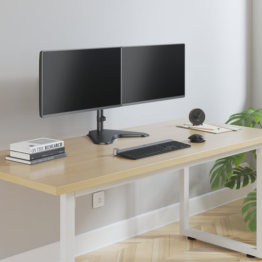 Manhattan Universal Dual Monitor Stand with Double-Link Swing Arms, 461559