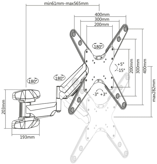 Manhattan Universal Gas Spring TV Mount, 461641