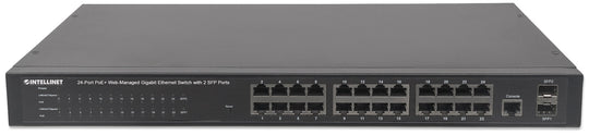 Intellinet 24-Port Gigabit Ethernet PoE+ Web-Managed Switch with 2 SFP Ports, 560559