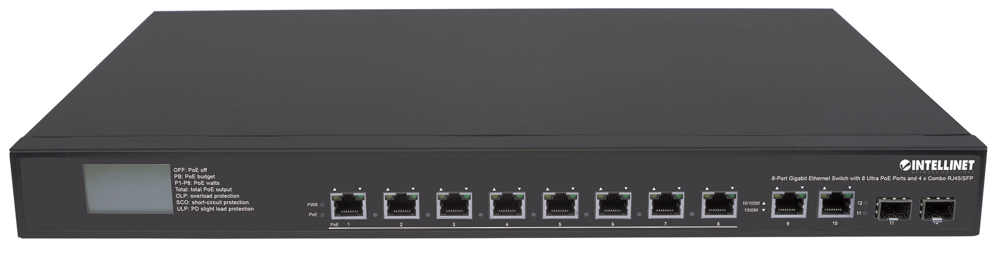 24 Port Fast Ethernet POE Switch with 24 RJ-45 10/100M Ports + 2 1000M –  UltraPoE