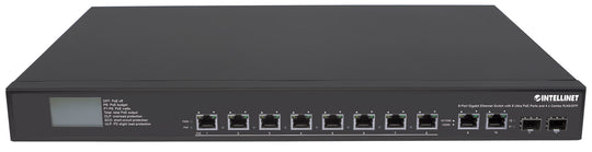 Intellinet 8-Port Gigabit Ethernet Ultra PoE Switch with 4 Uplink Ports and LCD Screen, 561327
