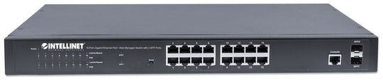 Intellinet 16-Port Gigabit Ethernet PoE+ Web-Managed Switch with 2 SFP Ports, 561341