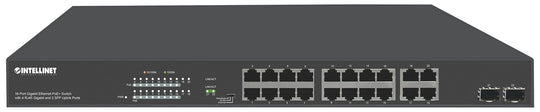 Intellinet 16-Port Gigabit Ethernet PoE+ Switch with 4 RJ45 Gigabit and 2 SFP Uplink Ports, 561419