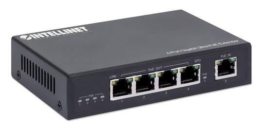 Intellinet 4-Port Gigabit Ultra PoE Extender, 561617
