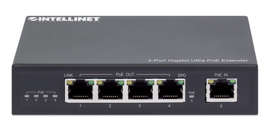 Intellinet 4-Port Gigabit Ultra PoE Extender, 561617