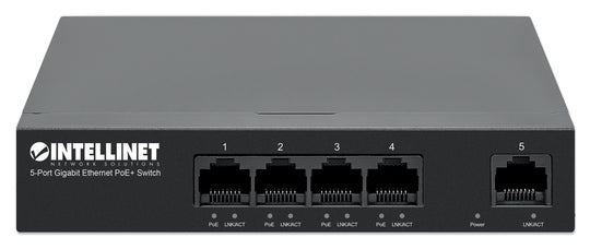 Intellinet 5-Port Gigabit Ethernet PoE+ Switch, 561792