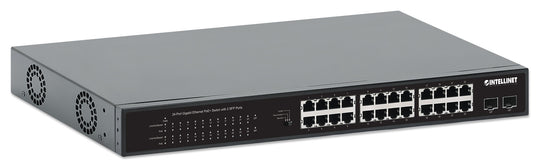 Intellinet 24-Port Gigabit Ethernet PoE+ Switch with 2 SFP Ports, 561891