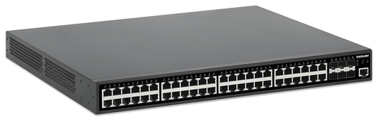 Intellinet 54-Port L2+ Fully Managed PoE+ Switch with 48 Gigabit Ports and 6 SFP+ Uplinks, 561969