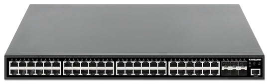 Intellinet 54-Port L2+ Fully Managed PoE+ Switch with 48 Gigabit Ports and 6 SFP+ Uplinks, 561969
