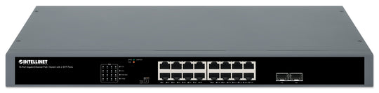 Intellinet 16-Port Gigabit Ethernet PoE+ Switch with 2 SFP Ports, 561983