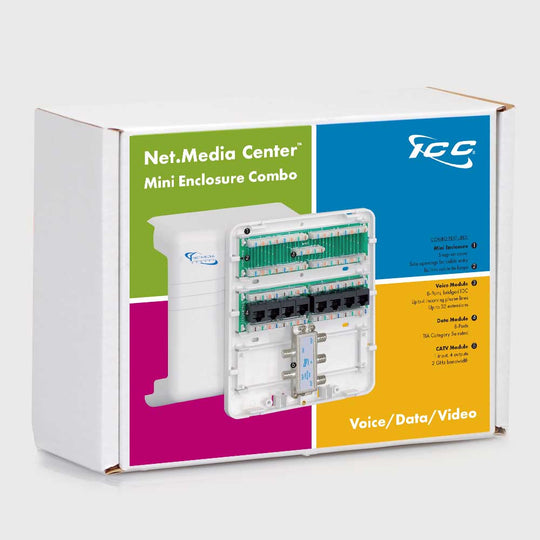 ICC ICRDSMMBK1 Mini Structured Media Enclosure Combo, Voice/Data/Video