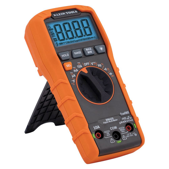 Klein Tools Digital Multimeter, TRMS Auto-Ranging, 600V, Temp, MM420