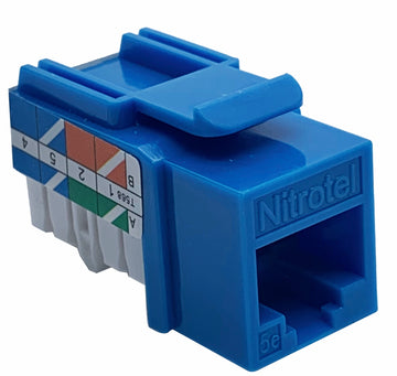 Nitrotel Cat5E RJ45 Keystone Jack Module, 90 Degrees – UTP