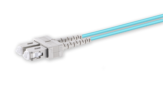 Techlogix Networx Armored fiber patch cord -- (5-50m) duplex multimode OM4 3.0mm fiber (LC/LC, LC/SC, SC/SC)