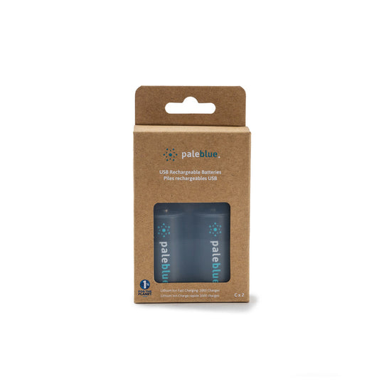 Pale Blue Lithium Ion USB Rechargeable C Batteries - 2 Pack