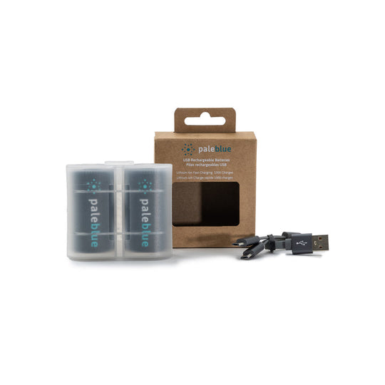 Pale Blue Lithium Ion USB Rechargeable D Batteries - 2 Pack