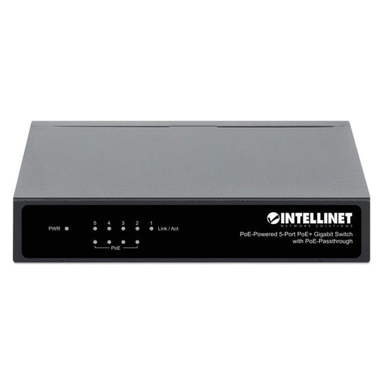 Intellinet PoE-Powered 5-Port Gigabit Switch with PoE-Passthrough, 561082