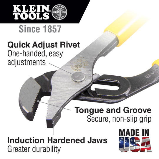 Klein Tools D502-10TT Pump Pliers, 10-Inch, with Tether Ring