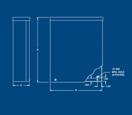 Austin AB-12124RB 12x12x4 Type 3R Raintight Screwcover Box - Galvanized