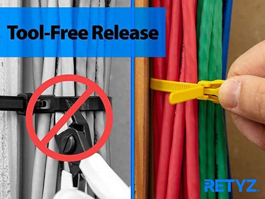 RETYZ EveryTie 12 Inch 50lb Releasable Tie, Plenum Rated