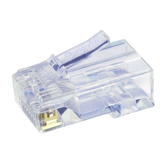 SCP Simply45 RJ45 Pass Through Modular Plugs For 24Awg (Up To 1.05mm) Cat5E And Hncpro UTP Cables, Ul94 V0 For CMP To Cm, LSZH-B2Ca To Eca - 100 Pieces