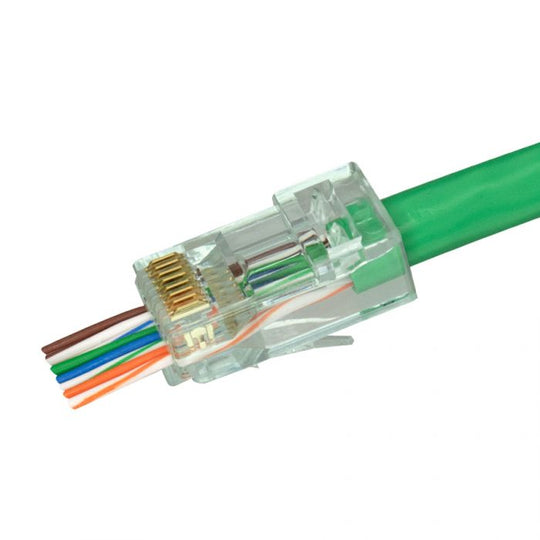 SCP Simply45 Rj45 Pass Through Modular Plugs For 23Awg (Up To 1.10Mm) Cat6 Utp & Hncproplus Utp Cables, Ul94 V0 For Cmp To Cm, Lszh-B2Ca To Eca - 100 Pieces