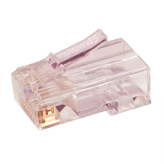 SCP Simply45 Rj45 Pass Through Mod Plugs For 23AWG (Large Od 1.15Mm) Cat6A & Cat6 Utp Cables, Staggered Hi/Lo Wire Alignment, Ul94 V0 Cmp/Cmr/Cm/Lszh-B2Ca To Eca - 100 Pieces