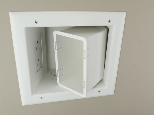 DataComm Expandable Media Box w/ Duplex Receptacle, 45-0051-WH