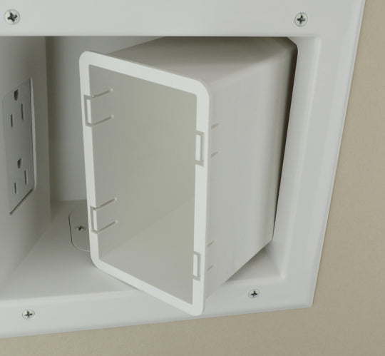 DataComm Expandable Media Box w/ Duplex Receptacle, 45-0051-WH