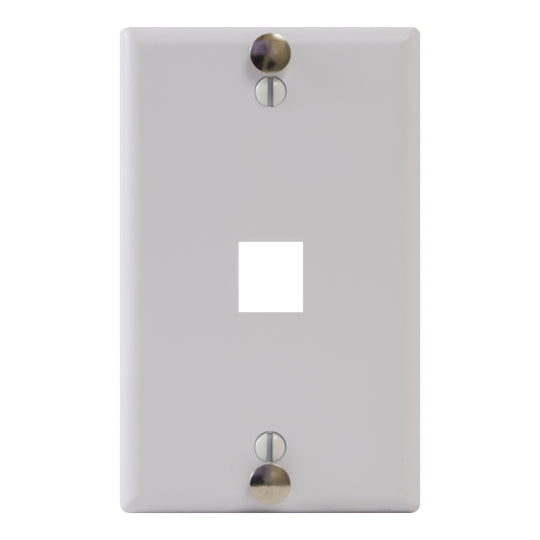 ICC IC107FFWWH Telephone Faceplate with 1 Port for EZ®/HD Style and Hanging Standoffs