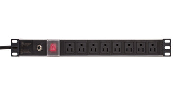 Vertical Cable 047-WPS-2000 8 Way PDU with Main Switch and Breaker - 1U Power Distribution Unit