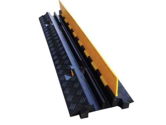 Kable Kontrol ATLAS Heavy Duty Cable Protector Ramp - 1/2/3/5 Channel - Rubber - Black Base / Yellow Lid