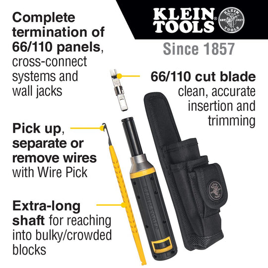 Klein Tools VDV427-822 Cushion-Grip 66/110 Impact Punch Down Tool Kit