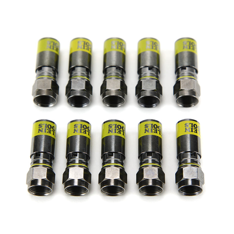 Klein Tools VDV812-606 F-Type Compression Connector - RG6/6Q (10-Pack)