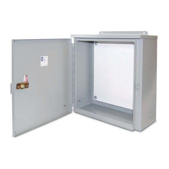 Austin AB-20208WL 20x20x8 Type 3R Large Weatherproof Hingecover Cabinet, Painted ANSI 61 Gray